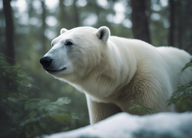 Un ours polaire dans la jungle