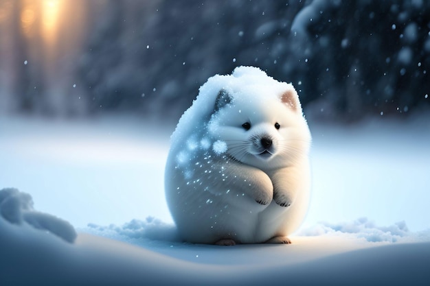 Un ours polaire dans la neige