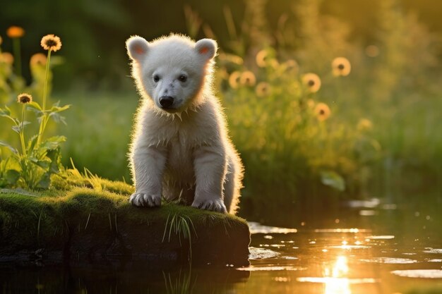 Un ours polaire à l'extérieur