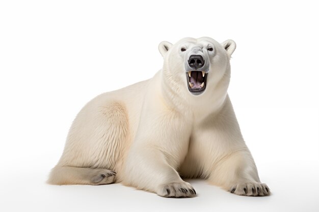 L'ours polaire sur un fond blanc isolé