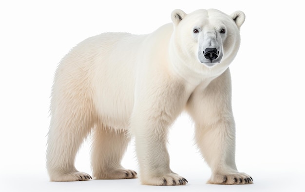 Un ours polaire sur un fond blanc