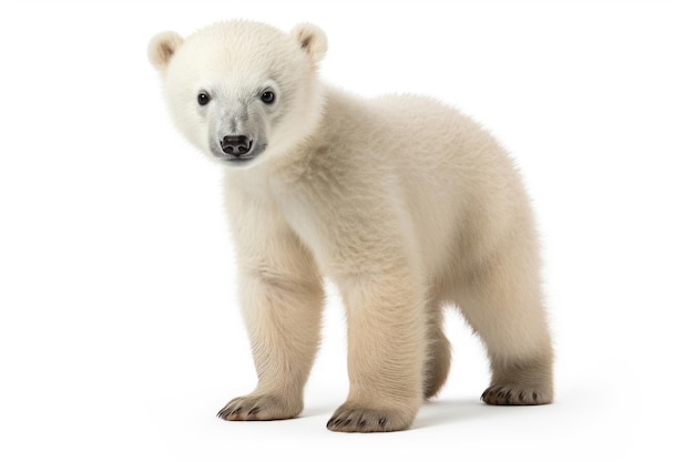 Un ours polaire sur fond blanc