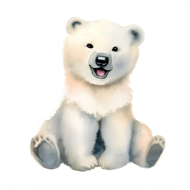 Ours polaire isolé sur fond blanc