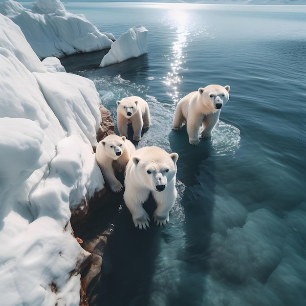 Photo ours polaires à angle élevé arctique