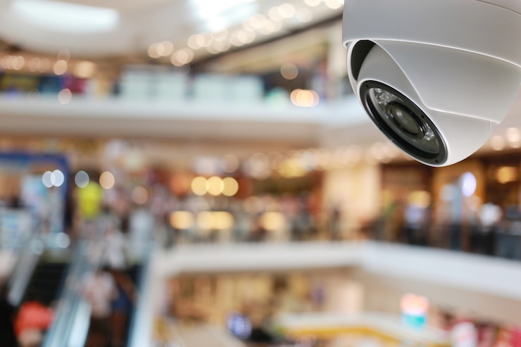 Outil de vidéosurveillance dans un centre commercial Équipement pour systèmes de sécurité.