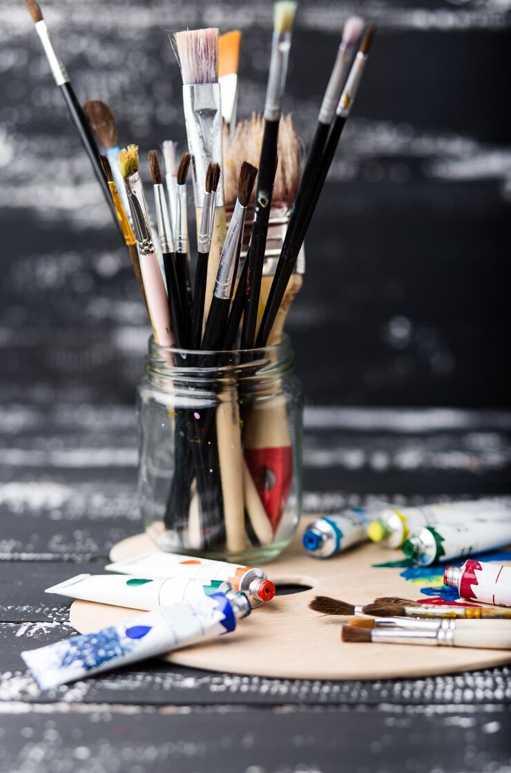 Photo outils d'art et d'artisanat. articles pour la créativité des enfants.