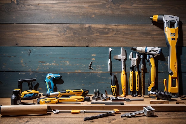 Outils de bricolage sur un panneau en bois