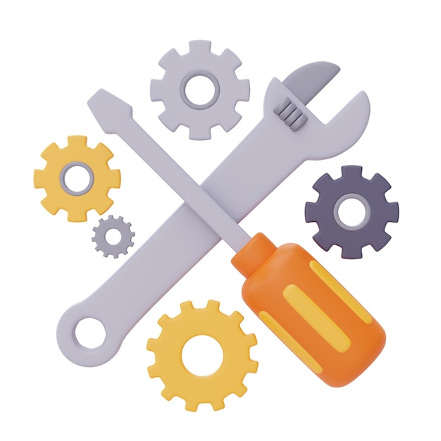 Outils et équipements de constructionBonne fête du travailrendu 3d
