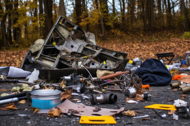 Outils et équipements des enquêteurs sur le site de l'accident créés avec l'AI générative