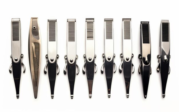 Photo outils professionnels de coiffure sur fond transparent