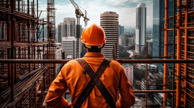 ouvrier du bâtiment sur le chantier