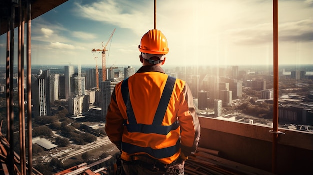 ouvrier du bâtiment sur le chantier