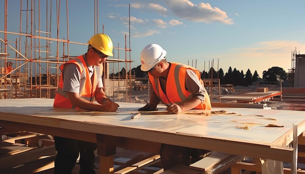 Ouvrier du bâtiment sur chantier