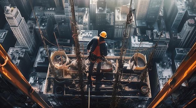 Un ouvrier du bâtiment sur un chantier