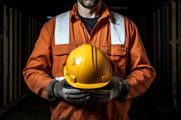 Un ouvrier du bâtiment en usine