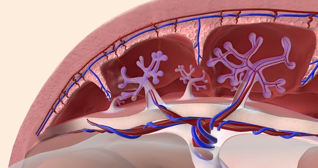 L'oxygène maternel pénètre dans le placenta