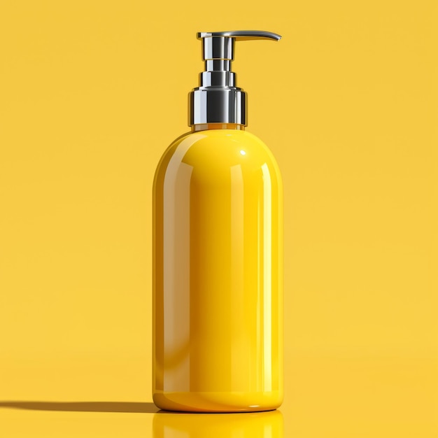 oz oval vrai bouteille cosmétique sans étiquette modèle de produit beauté jaune clair