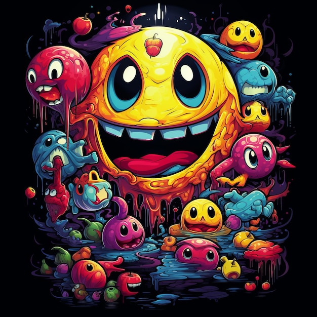 Photo pac man nightmare un t-shirt hanté conçu pour les fanatiques de l'horreur