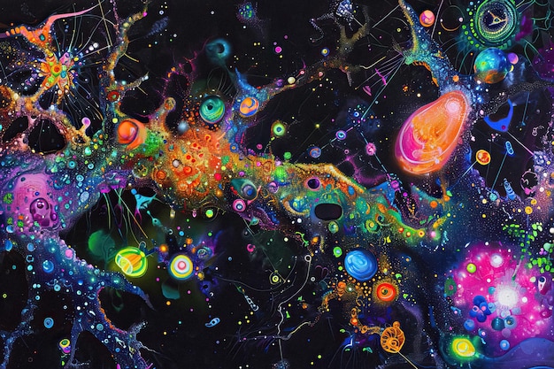 Pack de textures psychédéliques Neuro Art Modèles neuronaux vibrants et surréalistes