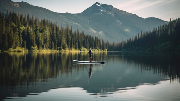 Paddle boarding sur des lacs calmes