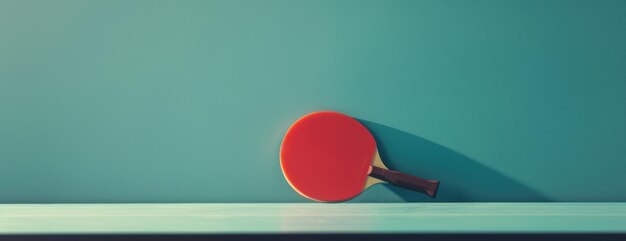 Paddle de ping-pong rouge sur la table