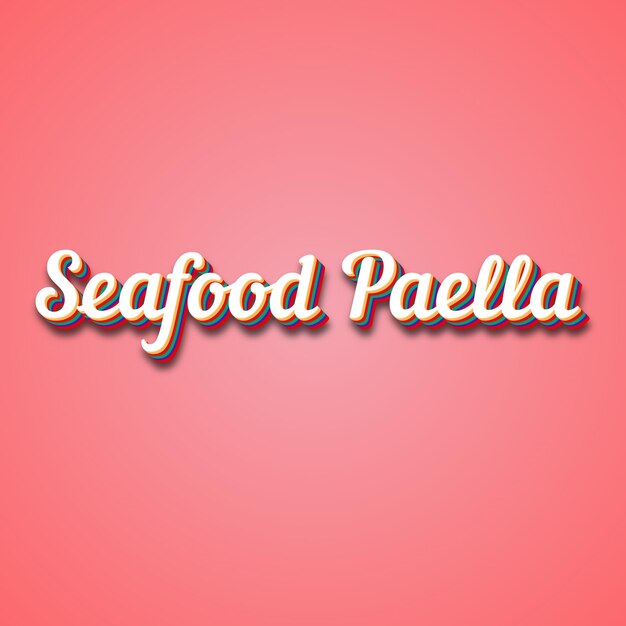 Photo paella de fruits de mer effets de texte photo image cool