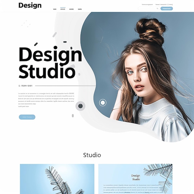 une page d'atterrissage complète sophistiquée avec le mot "Design Studio pour un portefeuille"