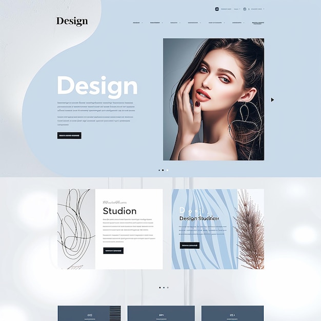 une page d'atterrissage complète sophistiquée avec le mot "Design Studio pour un portefeuille"