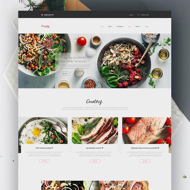 page d'atterrissage du site Web d'une entreprise de préparation de repas sains
