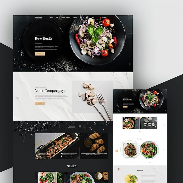 page d'atterrissage du site Web d'une entreprise de préparation de repas sains