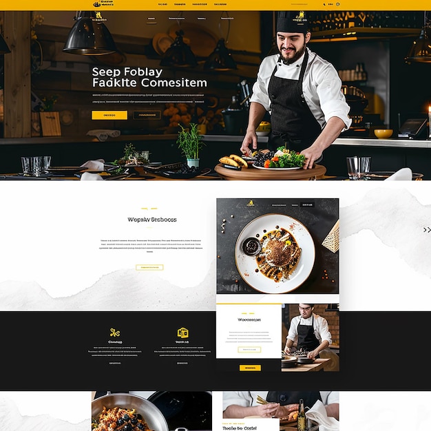 page d'atterrissage du site Web pour le restaurant