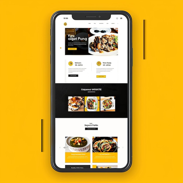 page d'atterrissage du site Web pour le restaurant