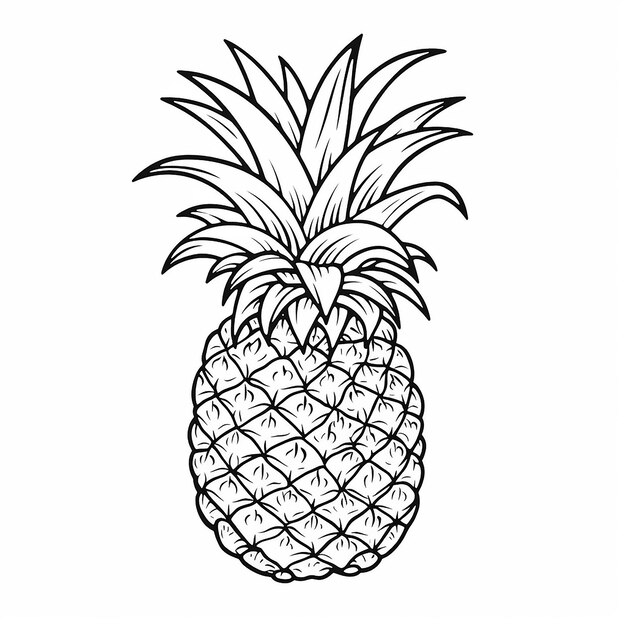 Photo page de coloration de l'ananas