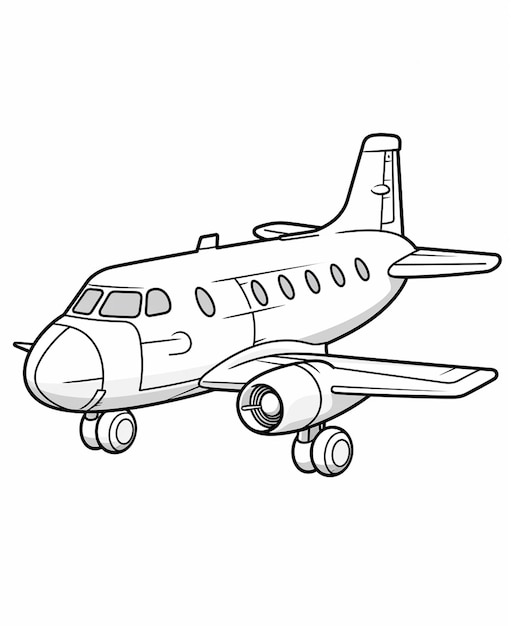 Photo page de coloration d'avion pour enfants pages de coloration de transport imprimables