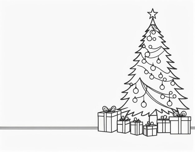 Photo page de coloriage d'arrière-plan de noël