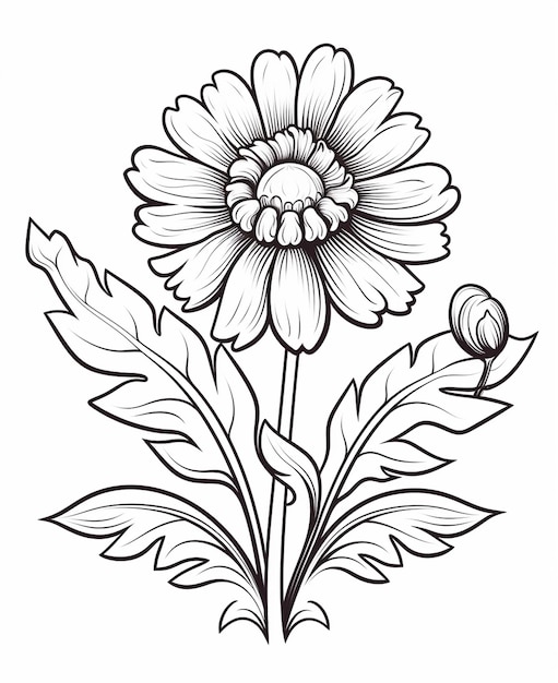 Page de coloriage de cadeau d'amour pour la Saint-Valentin avec des fleurs dans le style du tatouage