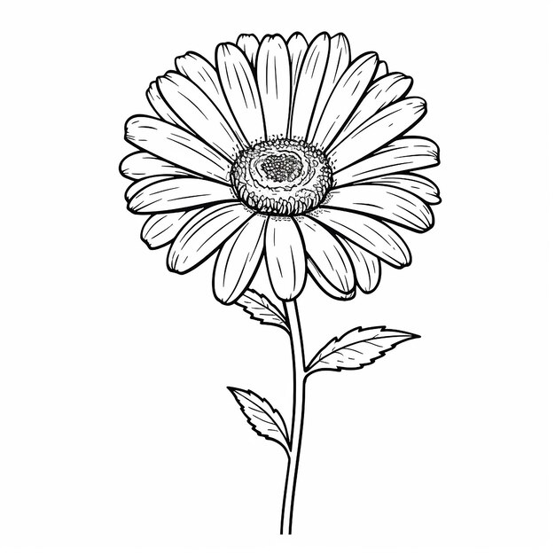 page de coloriage à crayon de fleur