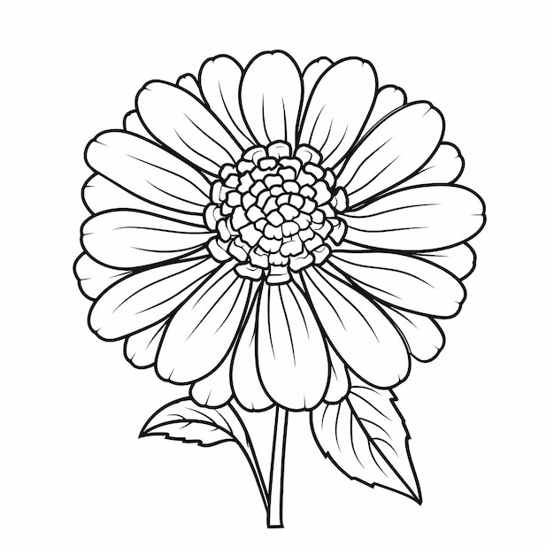 page de coloriage à crayon de fleur