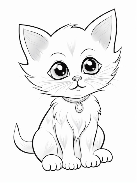 Page de coloriage de dessins animés de chats