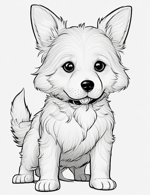 Page de coloriage de dessins animés de chiens