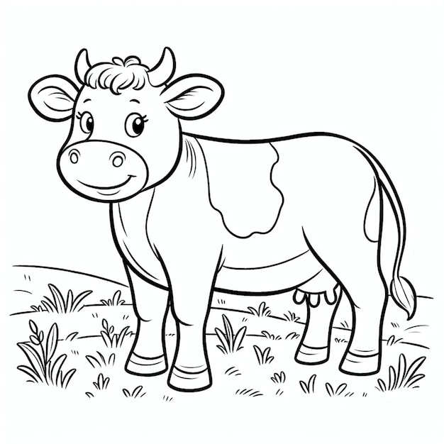 Photo page de coloriage du contour de la vache