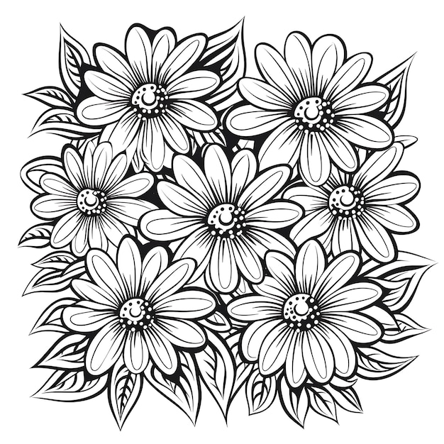 Page de coloriage de la fleur de marguerite simple