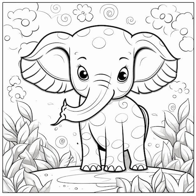 Page de coloriage de livre de coloriage d'art vectoriel pour les enfants