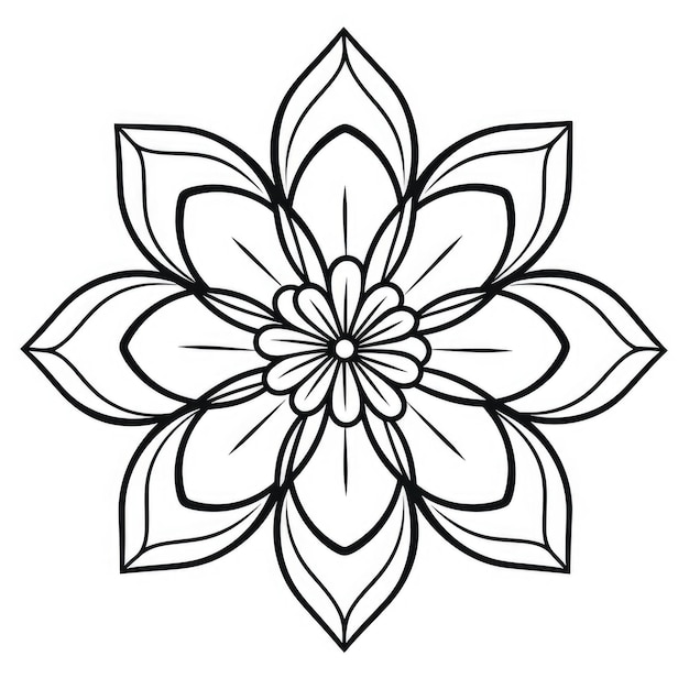 Photo page de coloriage avec motif de fleurs couronne de griffon noir et blanc mandala floral bouquet de lignes