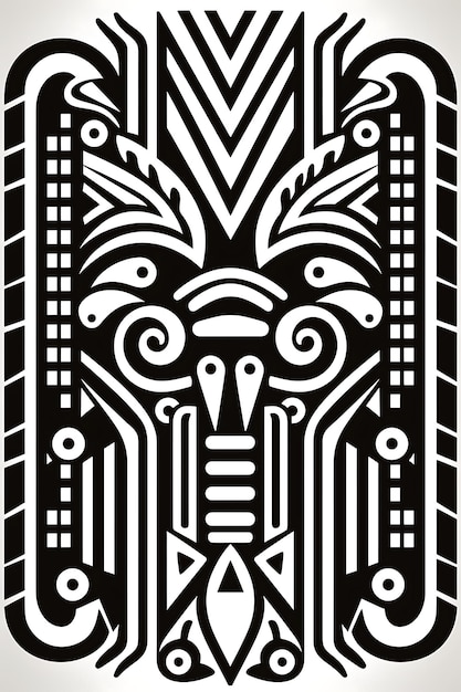 Photo page de coloriage en noir et blanc avec motif ethnique africain sans couture