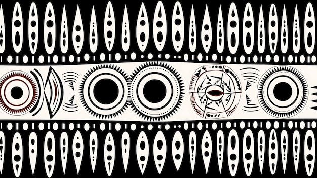 Photo page de coloriage en noir et blanc avec motif ethnique africain sans couture