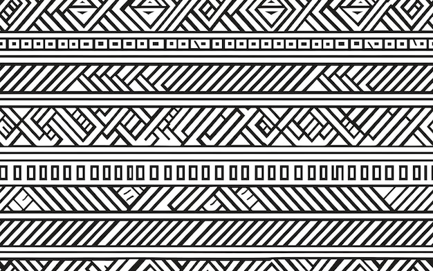 Photo page de coloriage en noir et blanc avec motif ethnique africain sans couture