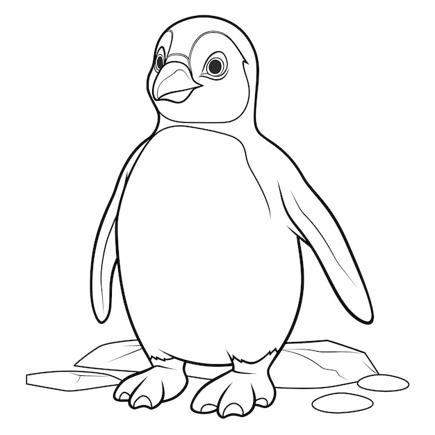 Photo page de coloriage de pingouin ludique dessin simple et complet pour les enfants