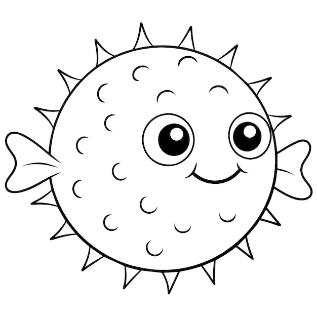 Photo page de coloriage poisson souffleur