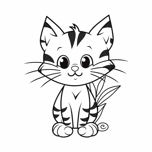 Photo page de coloriage simple pour les enfants mignon style de dessin animé simple tigre lily